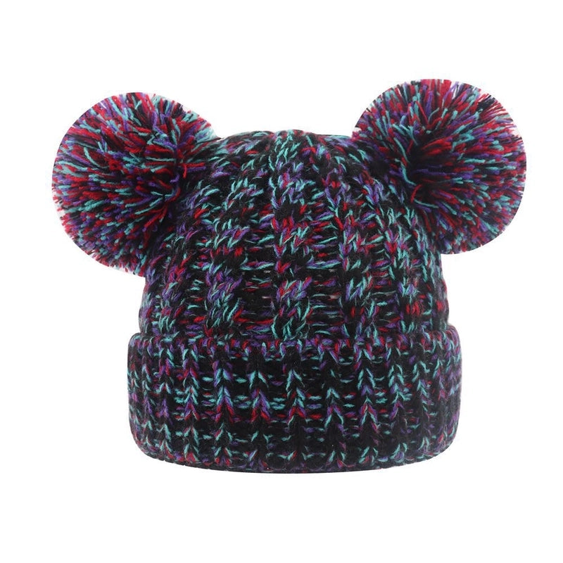 Children Unisex Sweet Minimalist Solid Color Pom Poms Wool Cap