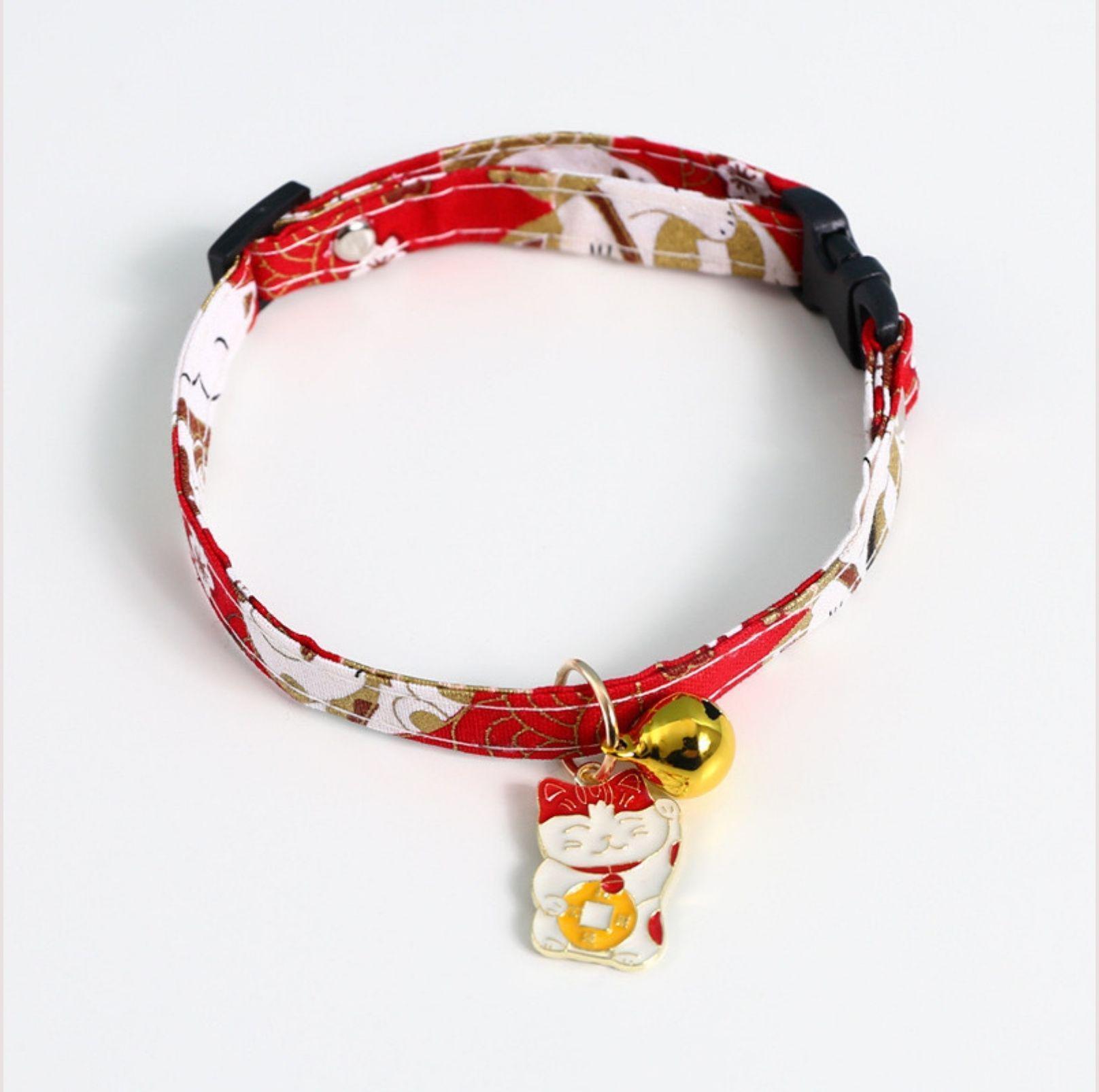 Fortune Cat Bell Pet Adjustable Collar