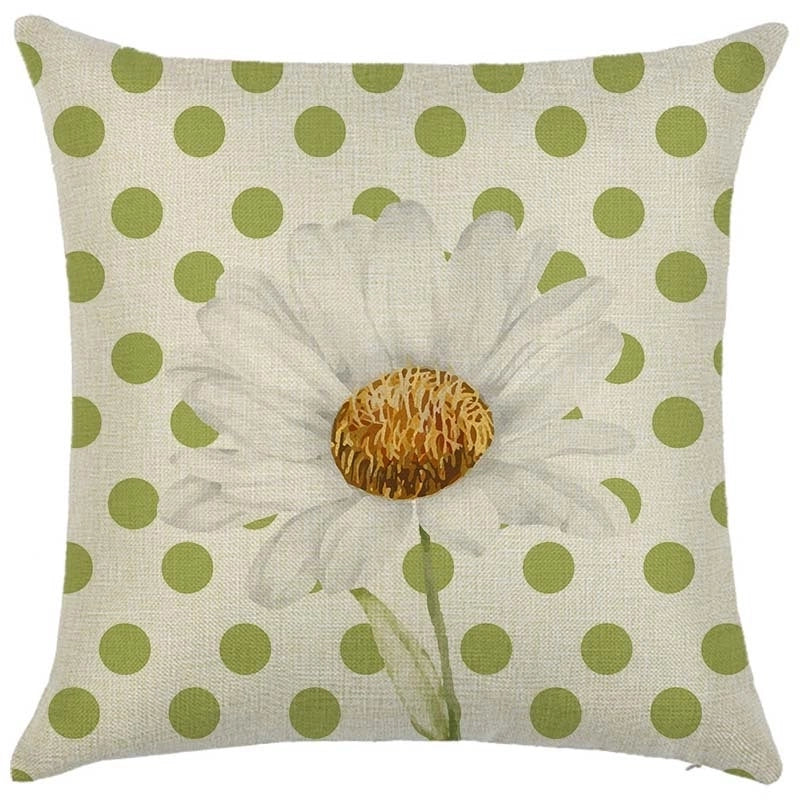 Pastoral Plant Flower Linen Pillow Cases