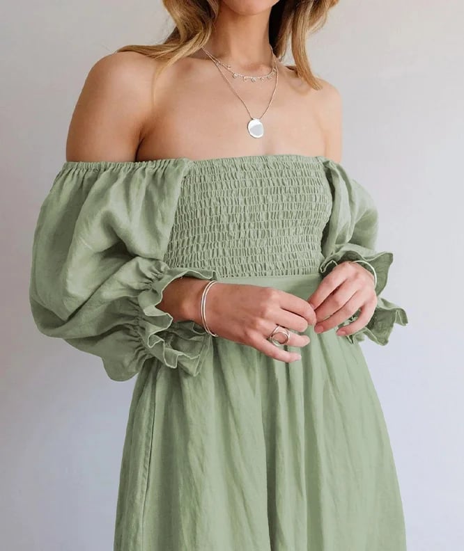 🔥Promotion - 49% OFF🔥French Ruffled Lantern Sleeves Multi-wear Dress