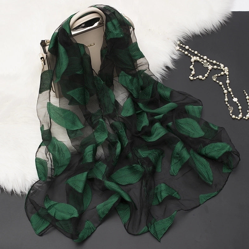 Women's Minimalist Color Block Organza Scarf