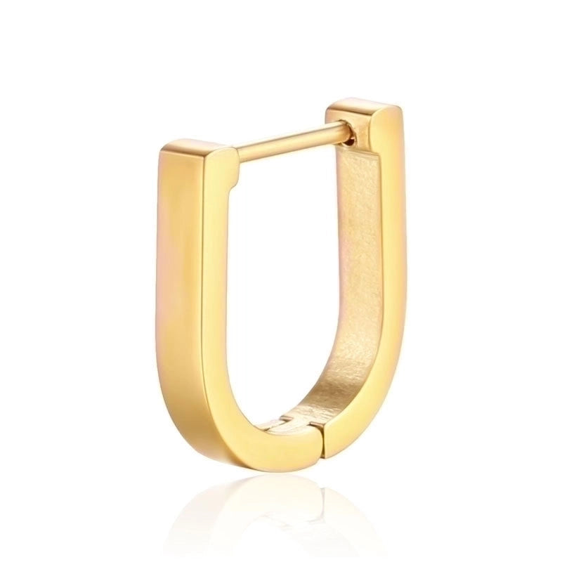 1 Piece Hip-Hop Rock Minimalist Star Heart Shape Metal Button 304 Stainless Steel Copper Gold Plated Hoop Earrings