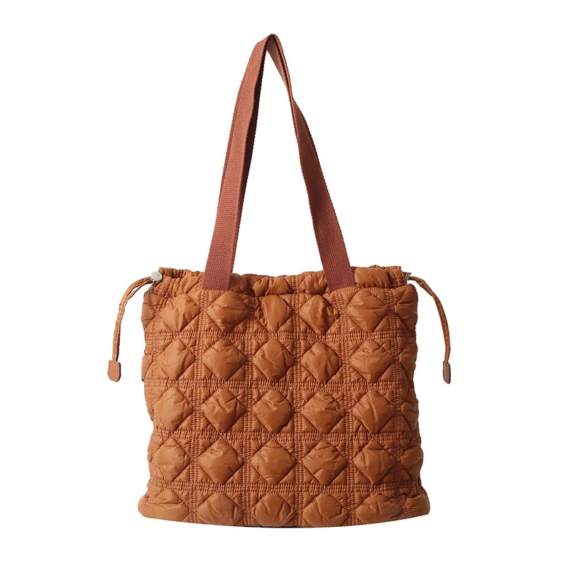 Women's Cotton Solid Color Classic Style String Shoulder Bag