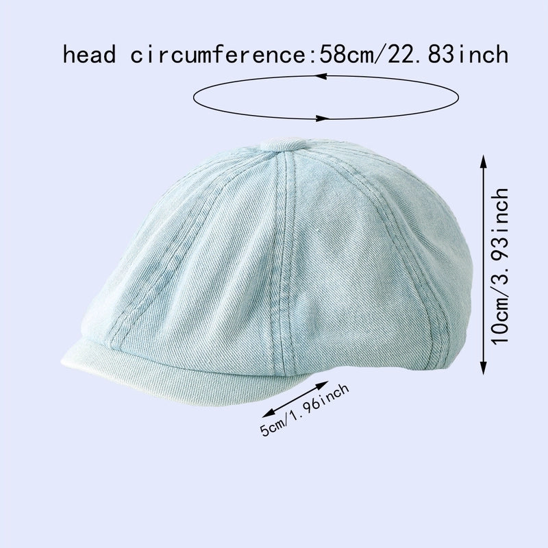 Women's Vintage Style Minimalist Solid Color Short Brim Newsboy Cap