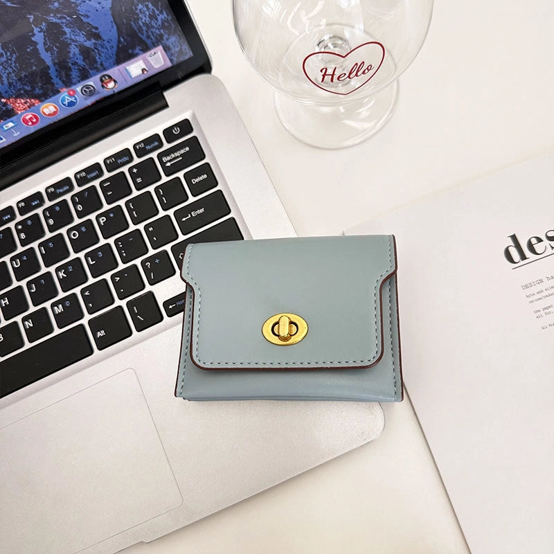 3 Pieces Women's Solid Color Pu Leather Flip Cover Wallets