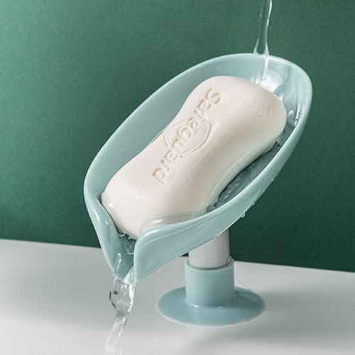 2 Pieces Self Drain Soap Holder. Leaf-Shape Self Draining Soap Dish Holder