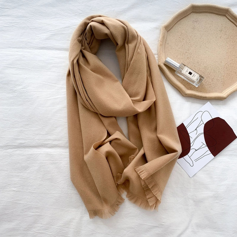 Women's Minimalist Solid Color Imitation Cashmere Scarf
