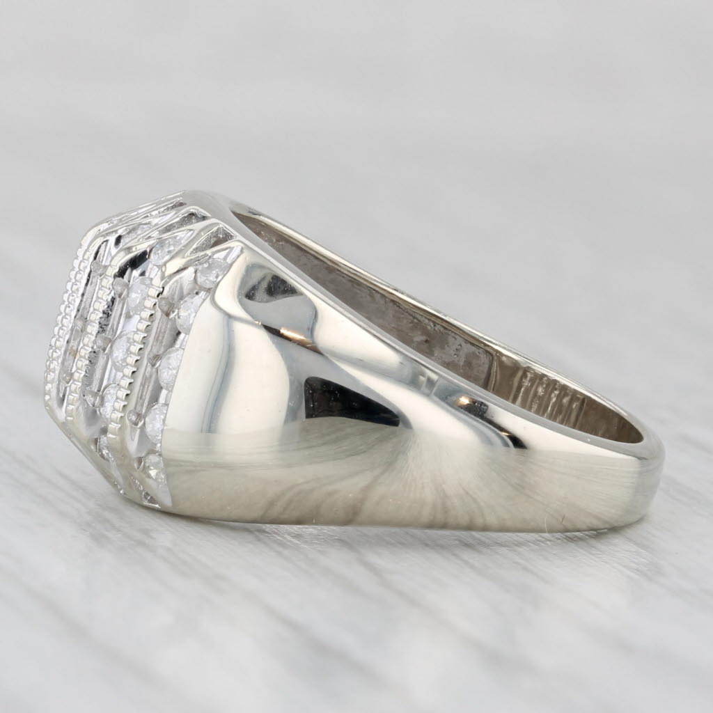 0.38ctw Diamond Rows Ring 10k White Gold Size 7.25