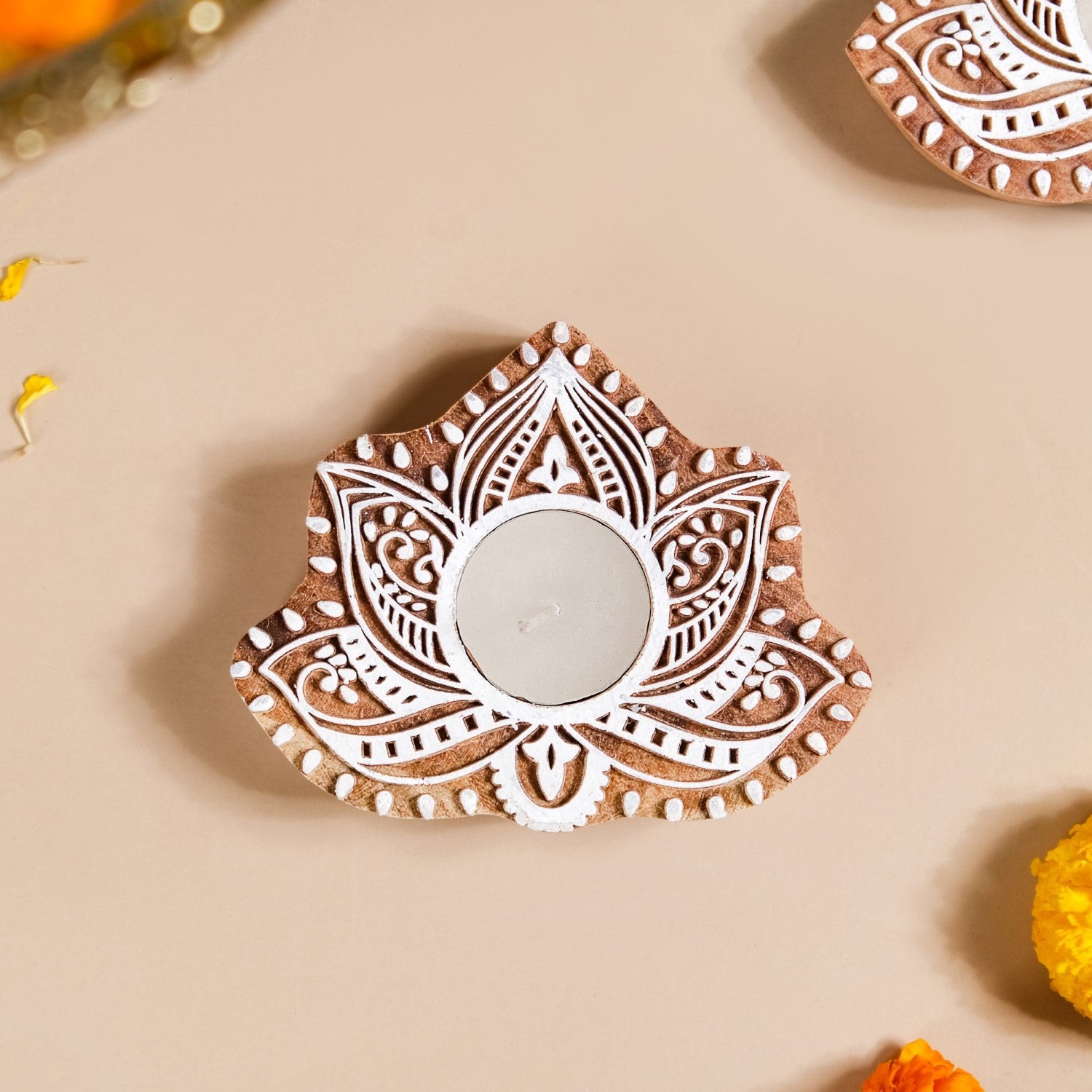 Blooming Lotus Tea Light Candle Holder Set Of 2