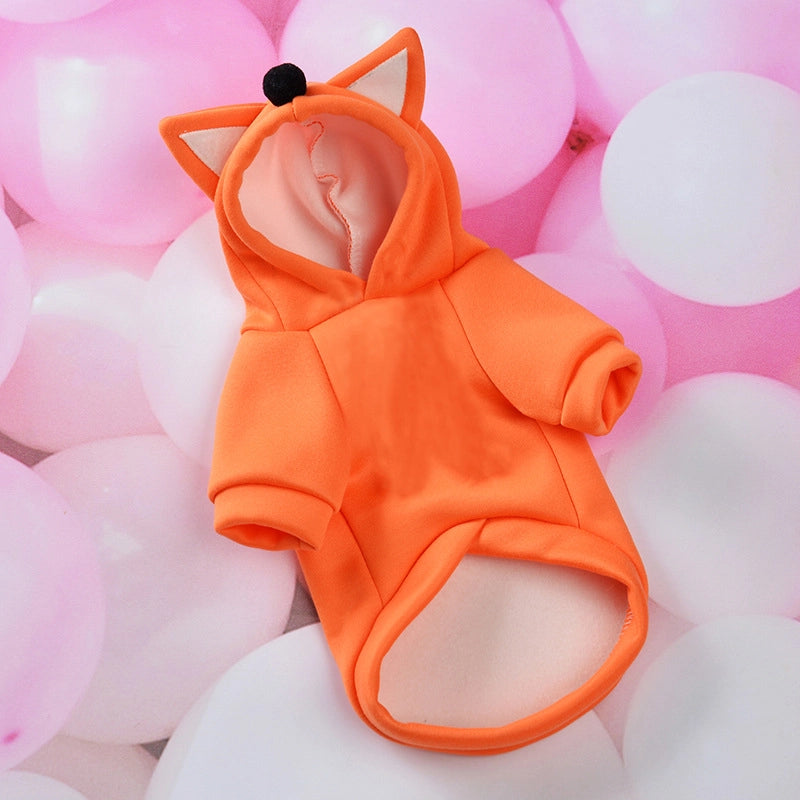 Autumn And Winter New Pet Cute Transformation Clothes Small Dog Bear Ears Dog Clothes Fleece-lined Warm Teddy Bear