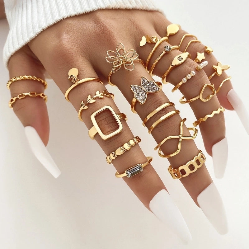 Animal Flower Alloy Plating Inlay Artificial Pearls Artificial Diamond Women's Open Rings