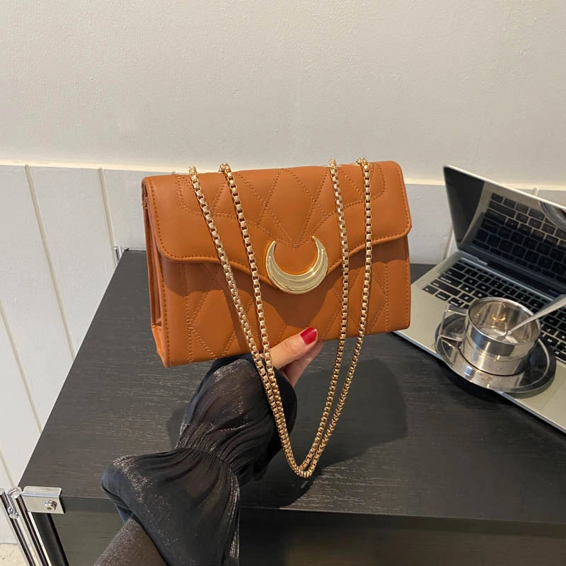 Women's All Seasons Pu Leather Solid Color Classic Style Square Magnetic Buckle Shoulder Bag