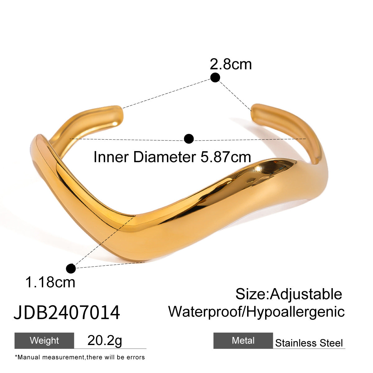 Stainless Steel Gold Bracelet Niche Open Bracelet Titanium Steel Hand Jewelry Bracelet