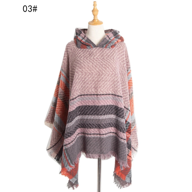 Women's Streetwear Lattice Polyester Tassel Shawl