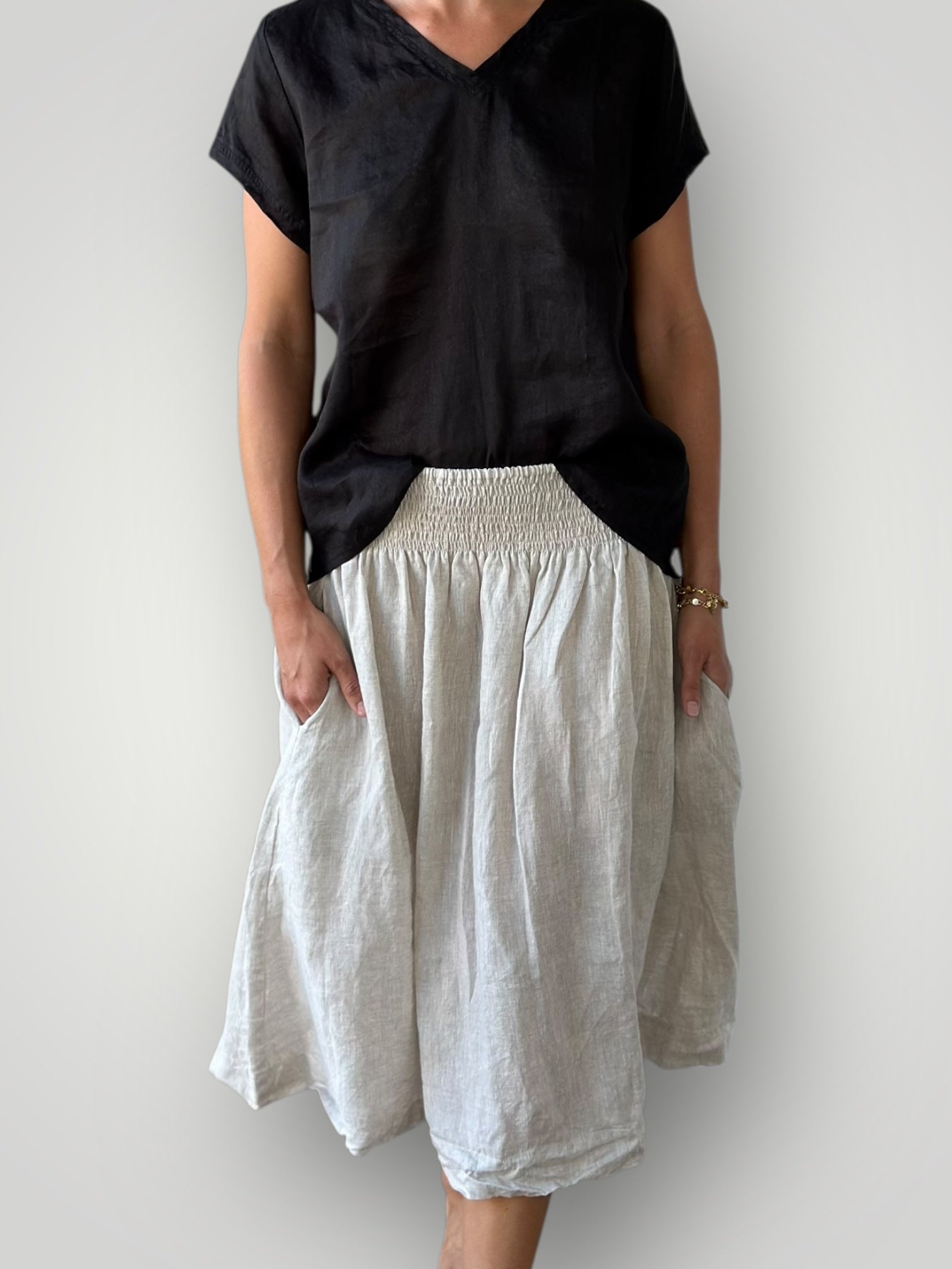lola skirt - natural linen