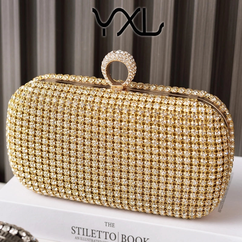 Silver Black Gold Polyester Solid Color Oval Evening Bags