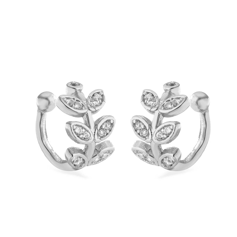 1 Pair Ig Style French Style Minimalist Leaves Twist Plating Inlay Copper Zircon 18k Gold Plated Ear Cuffs