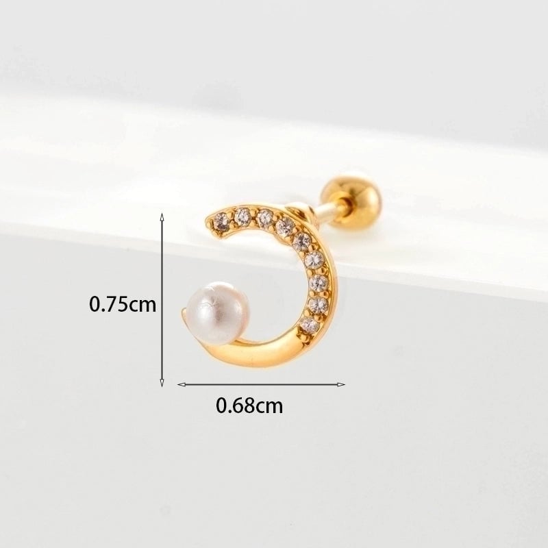 Ear Cartilage Rings & Studs Geometric Copper Plating Artificial Gemstones