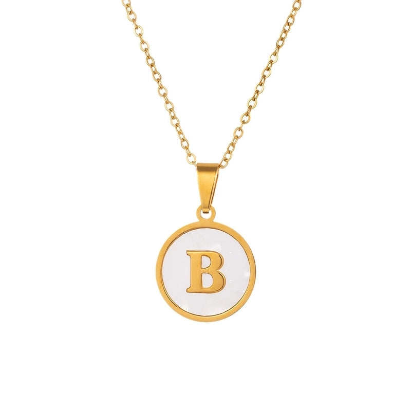 Minimalist Letter Titanium Steel Pendant Necklace