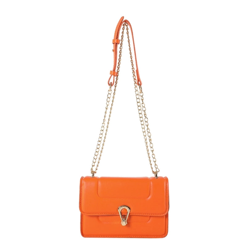 Women's Pu Leather Solid Color Classic Style Flip Cover Shoulder Bag