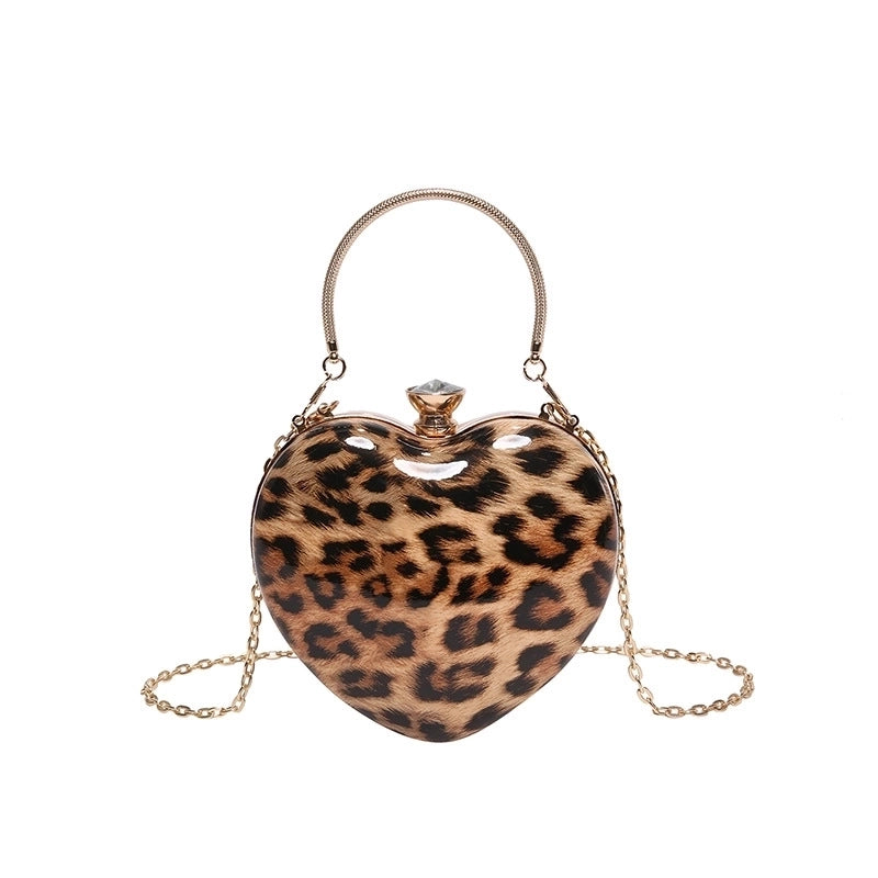 Women's Medium Special Material Leopard Streetwear Lock Clasp Evening Bag