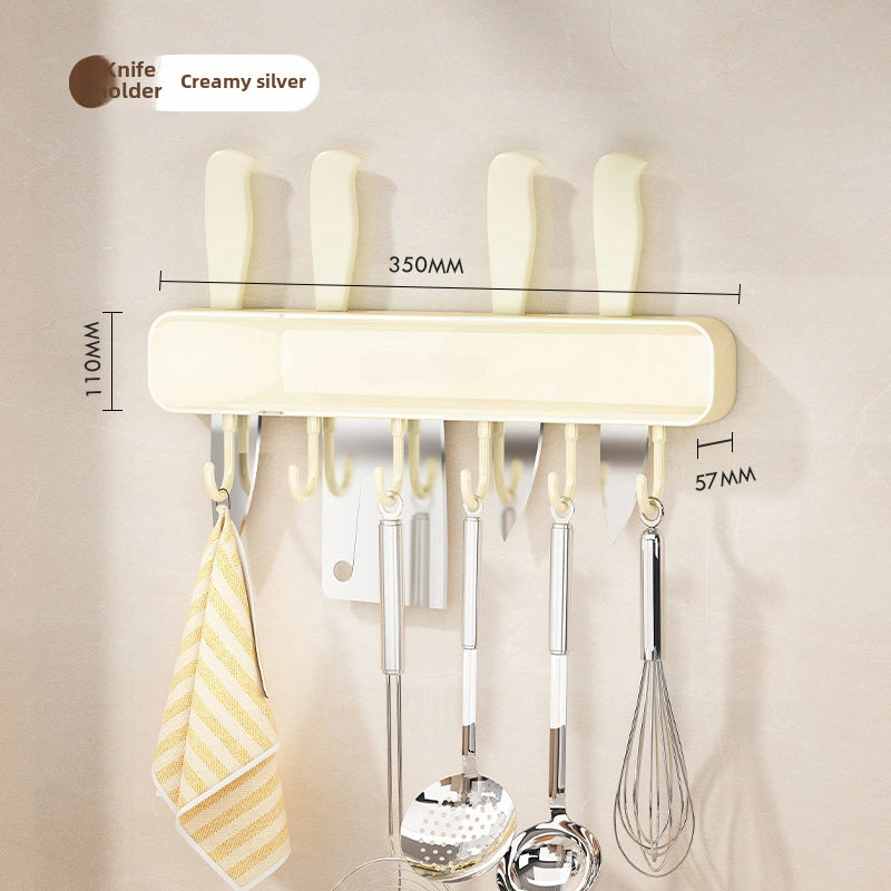 Knife Holder Wall-mounted Household Kitchen Supplies Knife Holder Knife Hook Integrated Storage Rack Multifunctional Kitchen Knife Storage Rack