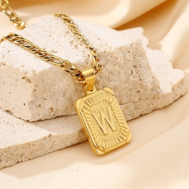 Casual Minimalist Letter 304 Stainless Steel 18K Gold Plated Pendant Necklace