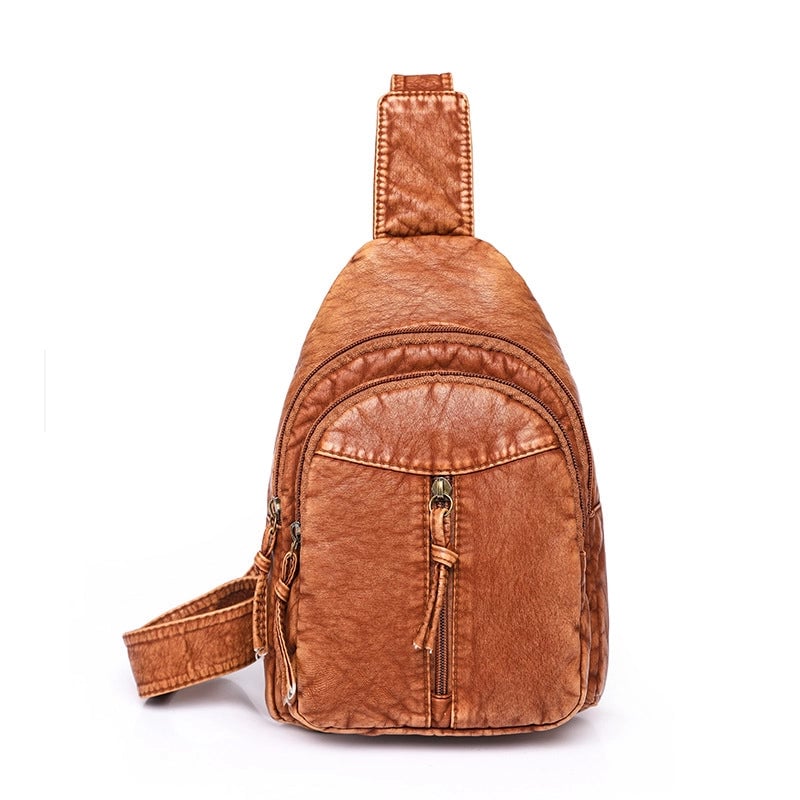 Women's Vintage Style Solid Color Pu Leather Waist Bags