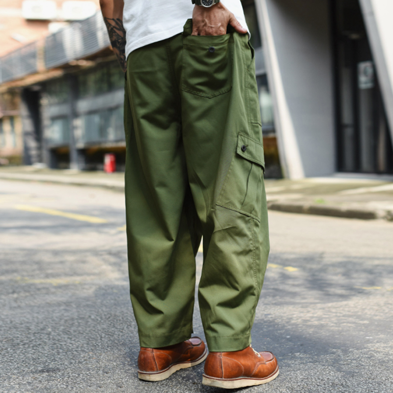 Retro Multi-pocket Waterproof Overalls Wide-leg Pants
