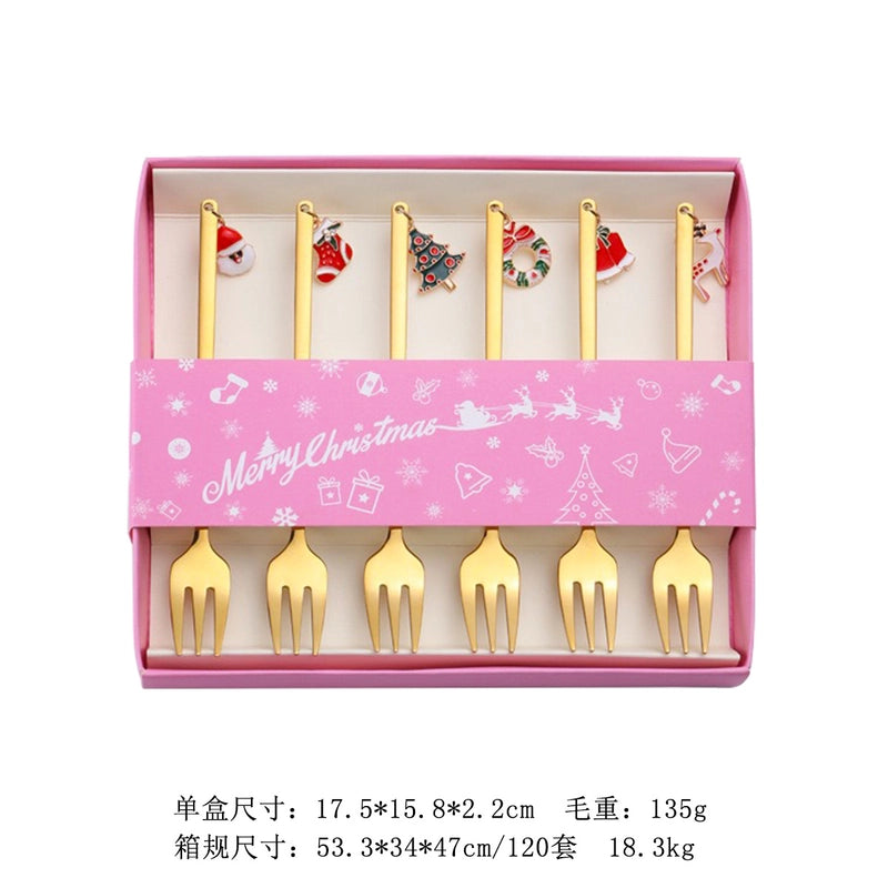 Christmas Cute Cartoon Stainless Steel Tableware 1 Set
