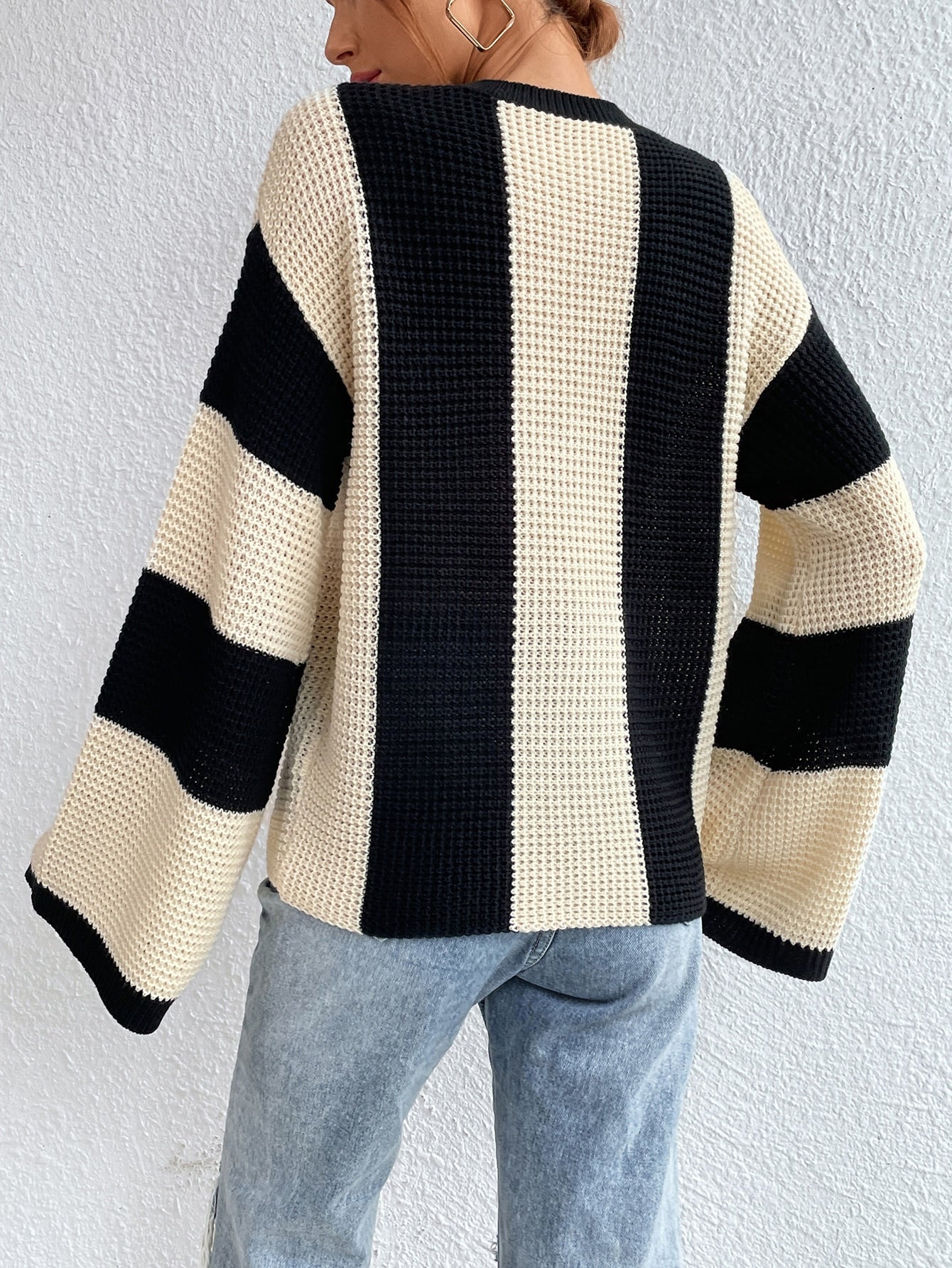 Frenchy Two Tone Drop Shoulder Sweater