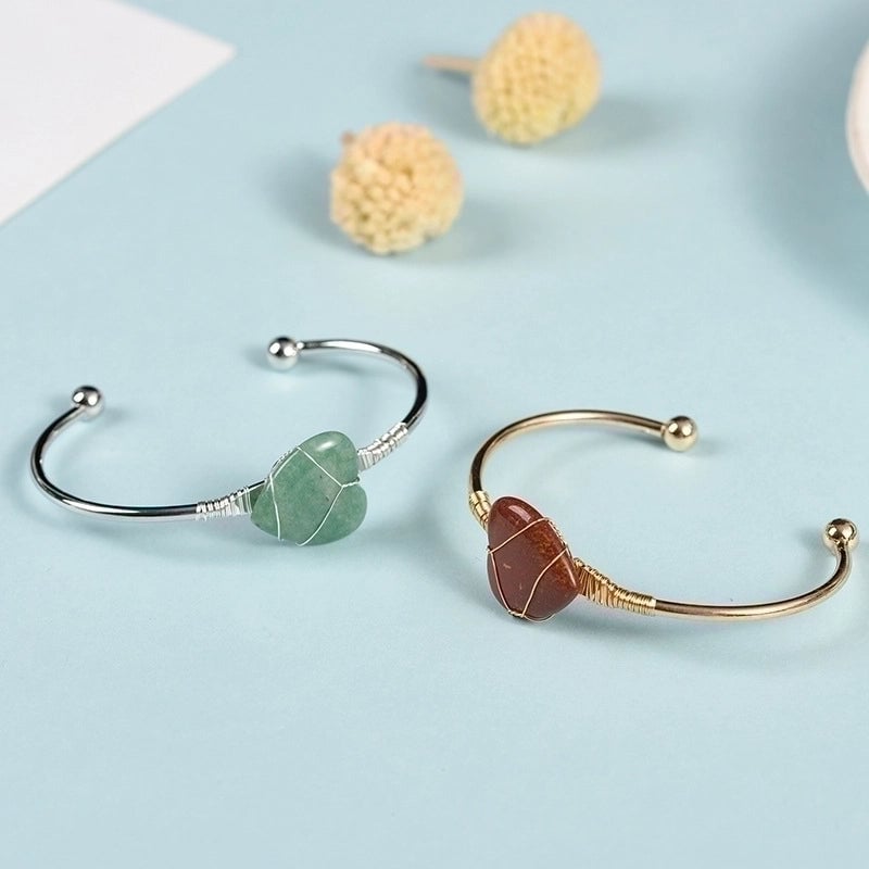 Minimalist Heart Shape Crystal Bangle
