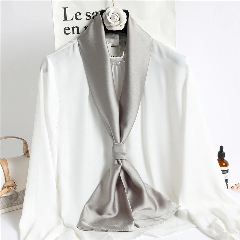 Women's Minimalist Classic Style Solid Color Polyester Silk Scarf