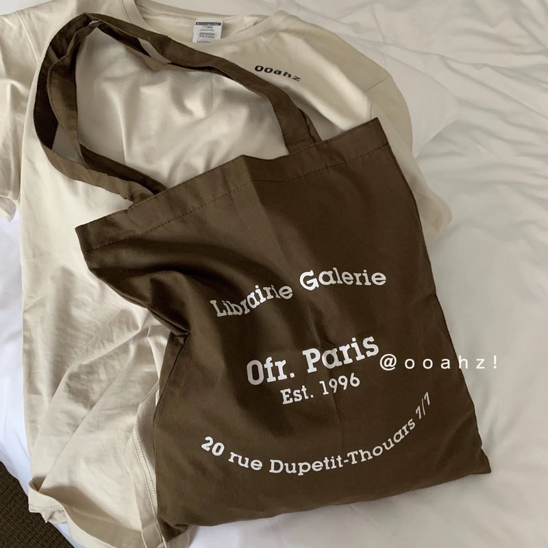 Simple Letter Shoulder Bag Student Schoolbag Commuter Canvas Bags