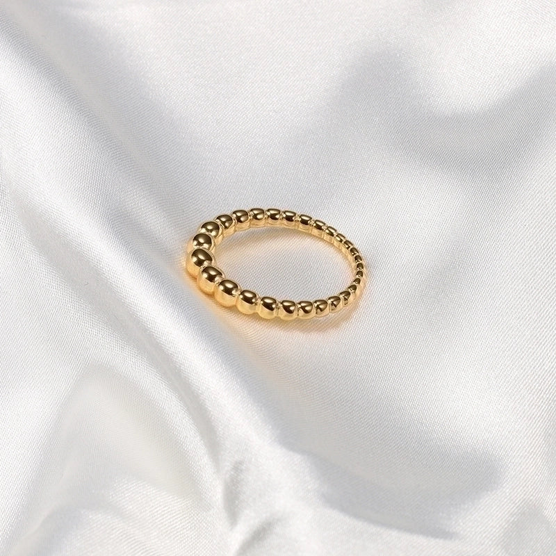 Minimalist Ball Solid Color Titanium Steel Polishing Plating Rings