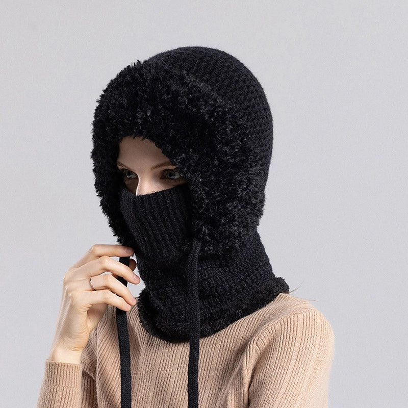 Women's Basic Minimalist Solid Color Ear Warap Wool Cap