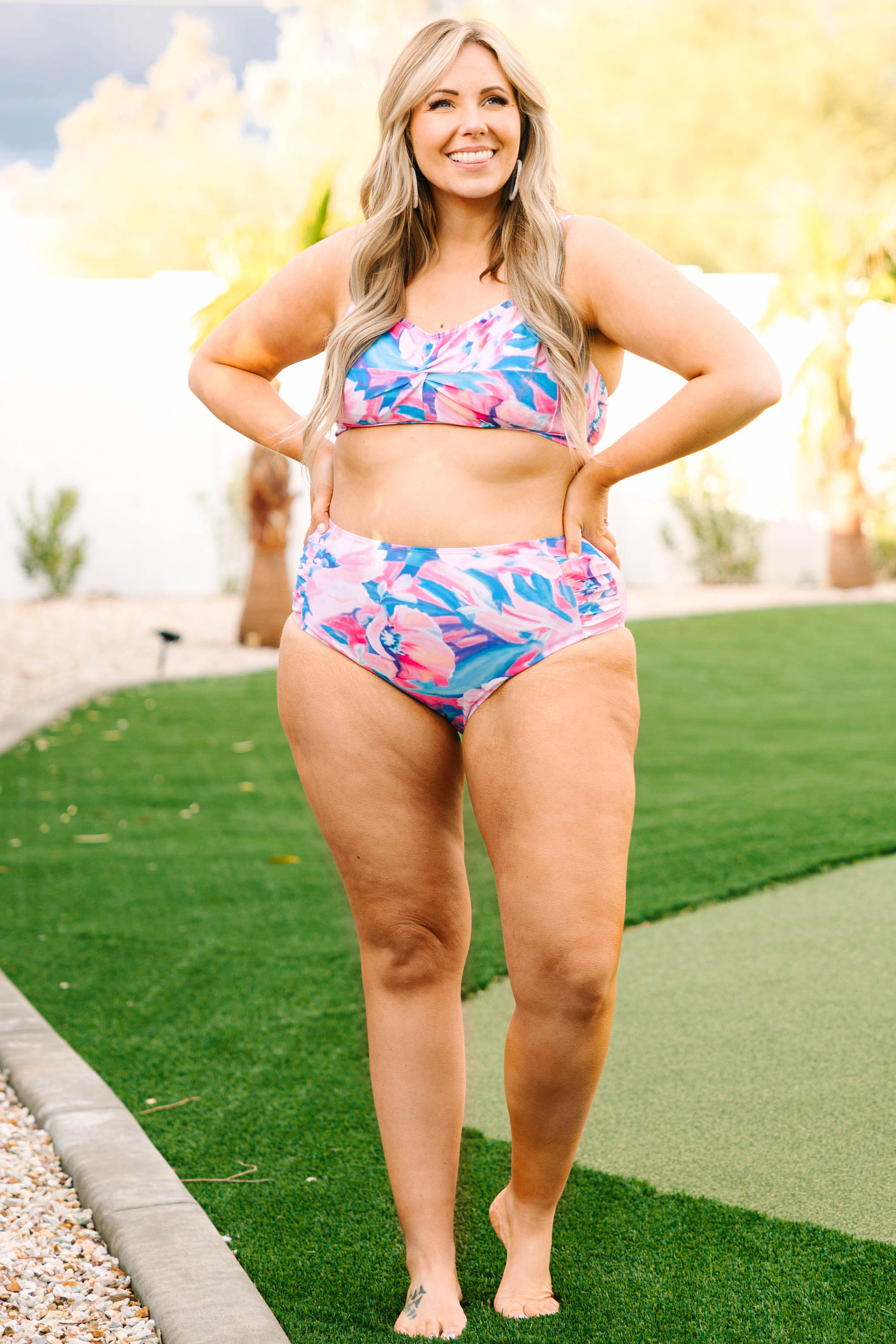 Beach Daze Swim Top. Pink