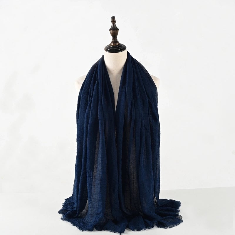 Women's Vacation Minimalist Solid Color Cotton Silk Scarf