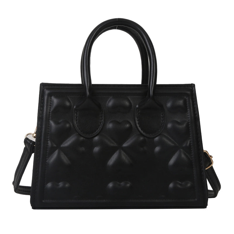 Women's All Seasons Pu Leather Four Leaf Clover Solid Color Elegant Square Zipper Handbag