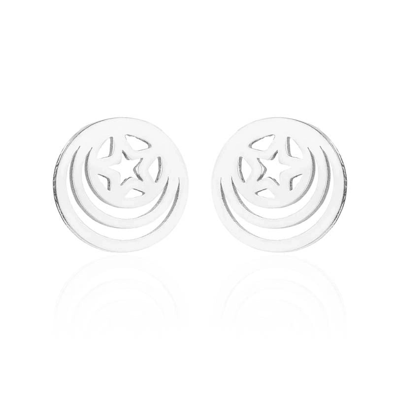 Minimalist Geometric Plating 304 Stainless Steel No Inlaid 18K Gold Plated Earrings