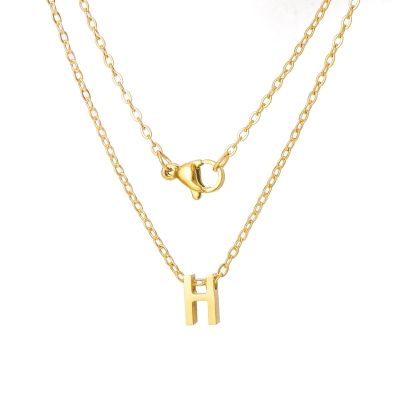 Titanium Steel Minimalist Plating Letter None Necklace