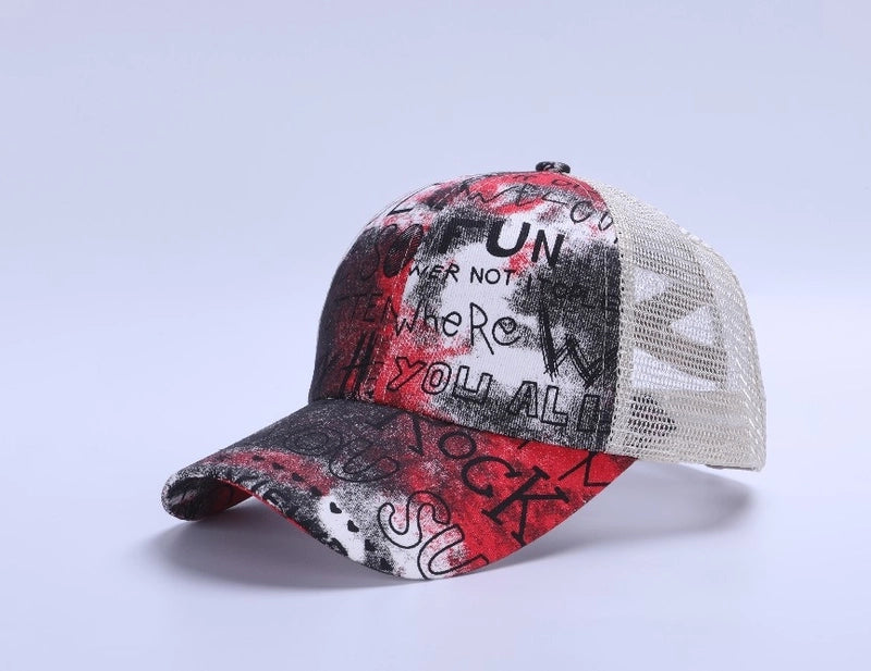 Unisex Casual Minimalist Stripe Lattice Flower Curved Eaves Baseball Cap