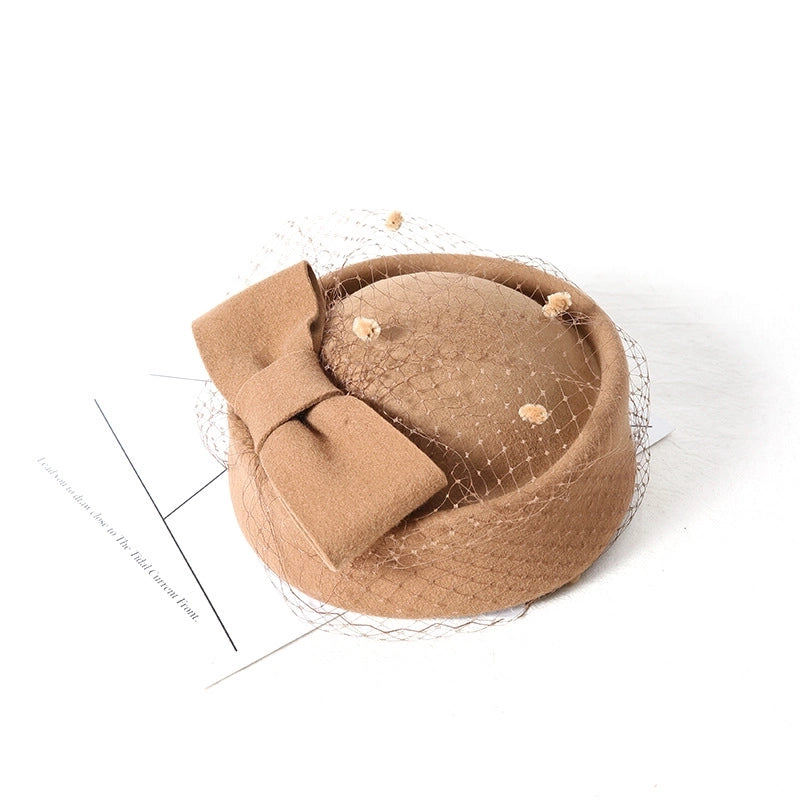 Women's Minimalist Solid Color Flowers Eaveless Fedora Hat