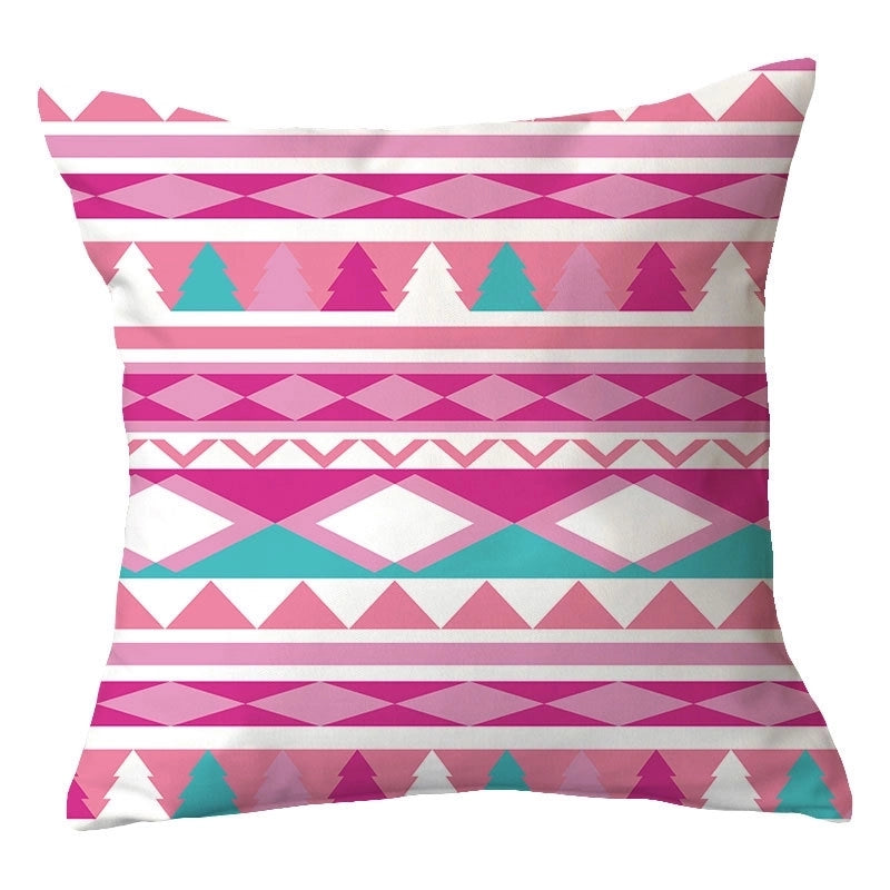 Casual Vacation Color Block Plush Pillow Cases