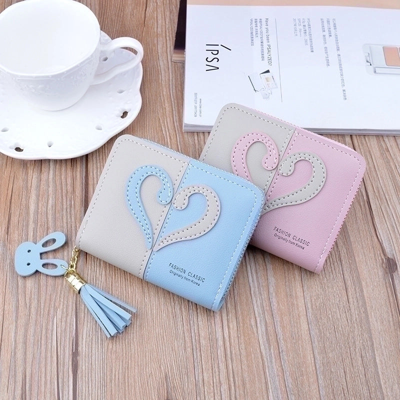 Women's Heart Shape Pu Leather Zipper Coin Purses