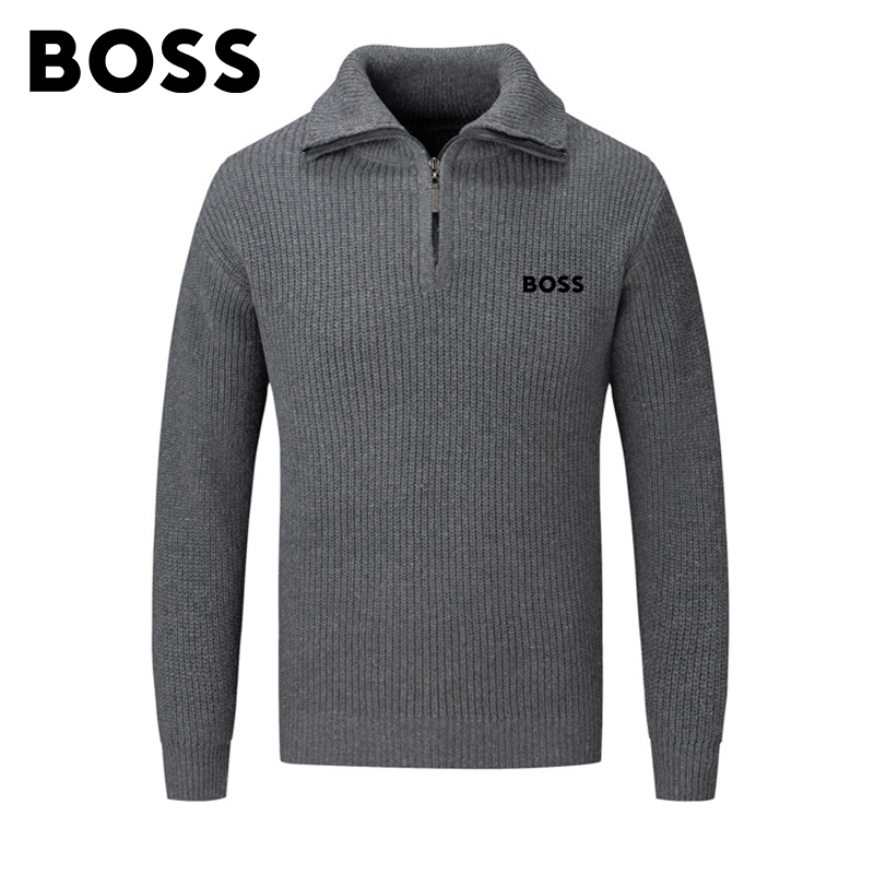 BOSS Men-s Half Zip Turtleneck Sweater