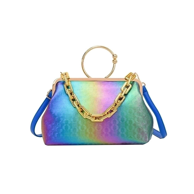 Women's Small Pu Leather Color Block Streetwear Shell Clasp Frame Shoulder Bag Crossbody Bag Dome Bag