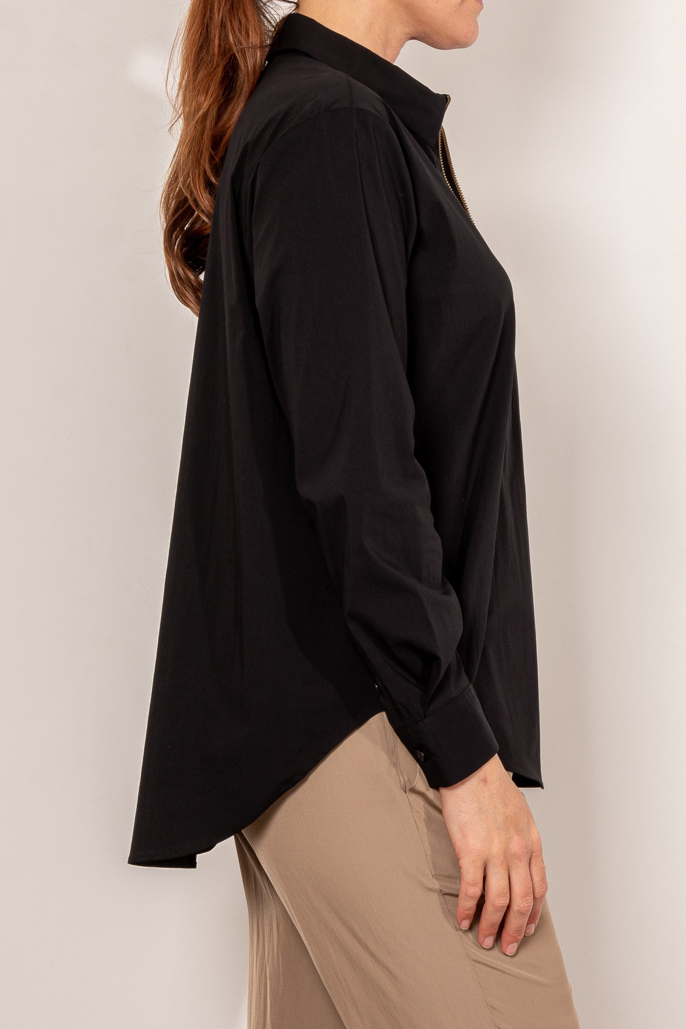 Mela Purdie Zip Front Shirt Microprene