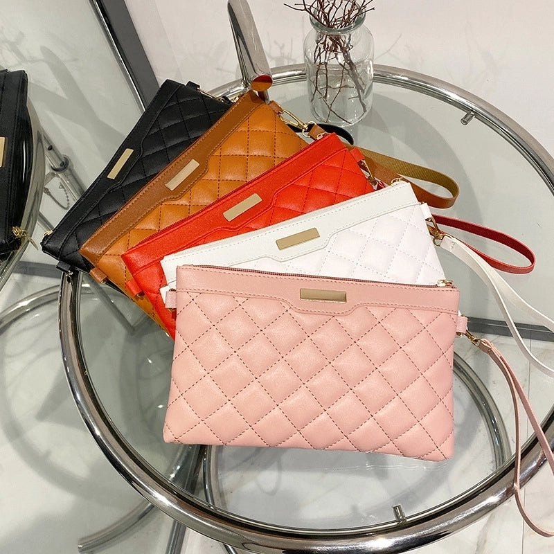 White Red Black Pu Leather Geometric Square Evening Bags