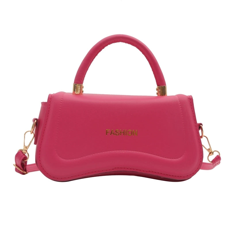 Women's Pu Leather Solid Color Vintage Style Square Flip Cover Handbag